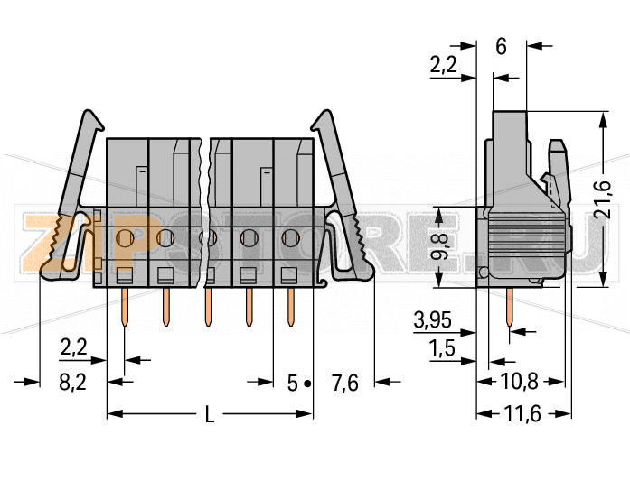 MCS MIDI Classic Розетка под пайку THT; 0.6 x 1.0 mm solder pin; прямые; Фиксирующий рычаг; Шаг контактов 5 мм; 3-пол.; серые Wago 232-133/039-000 Встроенные тестовые порты для тестовых штекеров O 2 ммДля соединений "провод-провод" и "плата-провод"Выходы под печатные платы с защитой от касанияЛегко идентифицируемые входы и выходы печатной платыВозможны варианты кодировки...