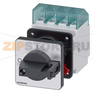 4-полюсный главный/аварийный выключатель IU=16, P/AC-23A AT 400V=7.5kW переднего крепления main hole mounting переключатель-op. mech. black Siemens 3LD2050-1TL11 