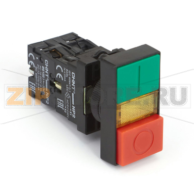 Кнопка двойная 220 В, 1НО+1НЗ, IP40 Chint NP2-EW8465 