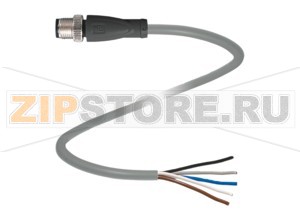 Кабель датчика-исполнительного устройства Cable connector V15S-G-2M-PUR Pepperl+Fuchs Описание оборудованияCable connector, M12, 5-pin, PUR cable