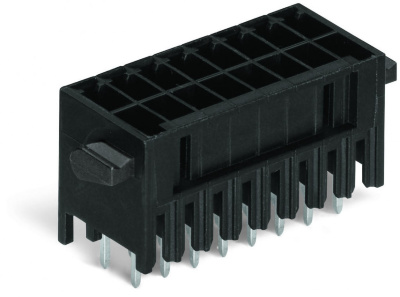 MCS MINI HD Вилка THT, 2-рядн.; 0.8 x 0.8 mm solder pin; прямые; 100% защита от неправильного подсоединения; Рычаги; Шаг контактов 3,5 мм; 2 x 8-полюсов; черные Wago 713-1468/037-000 Корпус вилок отливается из изоляционного материала, пригодного для пайки оплавлением припоя без использования свинцаРазделенные разъемы выводов предотвращают повреждения и обеспечивают вилкам защиту от касания в неподсоединенном состоянии100% защита от неправильного подсоединенияВозможны варианты кодировки...