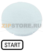 Шильдик кнопочный, плоский белый, START Eaton M22-XD-W-GB1