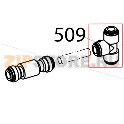 Connection D.10 &quot;T&quot; Tecnoinox GFB10DSL Connection D.10 "T" Tecnoinox GFB10DSLЗапчасть на деталировке под номером: 509