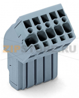 1-проводниковая розетка; угловые; 4 mm; 5-пол.; 4,00 mm; серые Wago 769-105/022-000