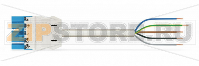 pre-assembled connecting cable; Cca; Plug/open-ended; 5-pole; Cod. I; H05Z1Z1-F 5G 2.5 mm; 3 m; 2,50 mm; blue Wago 771-9385/267-302 Protected against mismating and maintenance-free...