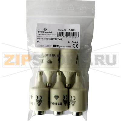Предохранитель Diazed DII, 6 А, 500 В, 5 шт GAO 1173653 