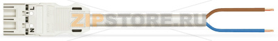 pre-assembled connecting cable; Eca; Plug/open-ended; 3-pole; Cod. A; 0.5 m; 1,00 mm; white Wago 771-5001/186-000 Protected against mismating and maintenance-free...