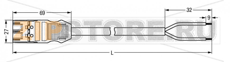 pre-assembled connecting cable; Eca; Plug/open-ended; 3-pole; Cod. A; 0.5 m; 1,00 mm; white Wago 771-5001/186-000 Protected against mismating and maintenance-free...