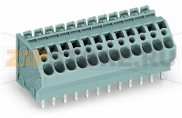 Клемма на печатную плату; 4 mm; Шаг контактов 5 мм; 9-пол.; CAGE CLAMP®; опция объединения; 4,00 mm; серые Wago 745-109