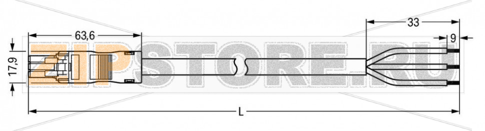 pre-assembled connecting cable; Eca; Socket/open-ended; 3-pole; Cod. B; 8 m; 1,00 mm; light green Wago 891-8993/105-805 Protected against mismating and maintenance-freeLow profile with 4.4 mm pole spacingComponents can be clearly printed on and color-coded to meet custom requirements....