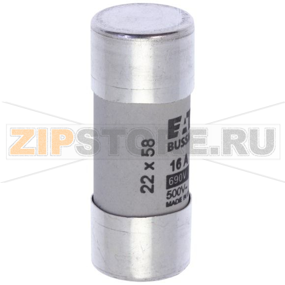 Предохранитель, 16 A, AC 690 В, 80 кА, 22x58 мм, gL/gG, IEC Eaton CYLINDRICAL FUSE 22x58 16A GG 