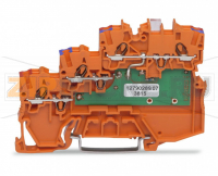 3-проводные клеммы питания датчика; зеленый светодиод; 1 мм; Push-in CAGE CLAMP®; 1,00 mm; оранжевые Wago 2000-5372/1102-953