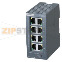 SCALANCE XB008G unmanaged Industrial Ethernet Switch for 10/100/1000 Mbit/s; for setting up small star and line topologies; LED diagnostics, IP20, 24 V DC power supply, with 8x 10/100/1000 Mbit/s RJ45 ports electrical Manual available as a download Siemen