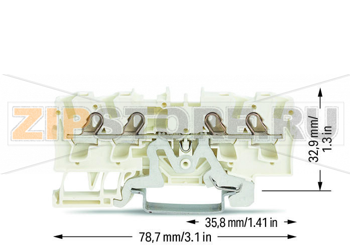 4-проводные экранированные клеммы; 4 mm?; боковая и центральная маркировка; для DIN-рейки 35 x 15 и 35 x 7,5; Push-in CAGE CLAMP®; 4,00 mm?; белые Wago 2004-1408 