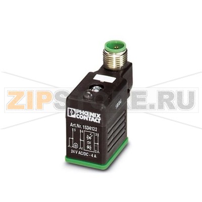 Штекер типа В для электромагнитного клапана Phoenix Contact SAC-3P-M12MS/BI-1L-S расстояние между контактами 11 мм, вертикальный штекер М12.Минимальный заказ: 5 шт.Упаковка: 5 шт.