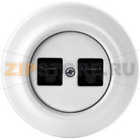 Накладка с суппортом для информационных разъёмов, белый фарфор ABB 2CHK291018C4300