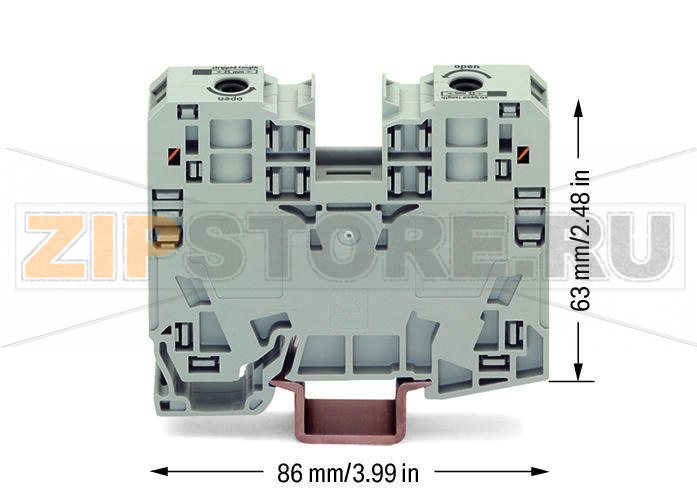 POWER CAGE CLAMP 2-проводные проходные клеммы; 35 мм; боковые маркировочные разъемы; только на рейке DIN 35 x 15; POWER CAGE CLAMP; 35,00 mm; серые Wago 285-135 