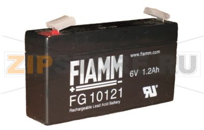 FIAMM FG 10121 Герметичные необслуживаемые аккумуляторы (АКБ) FIAMM FG 10121 Напряжение - 6 В; Емкость - 1,2 Ач; Габариты: длина 97 мм, ширина 25 мм, высота 52 мм, вес: 0,3 кг
