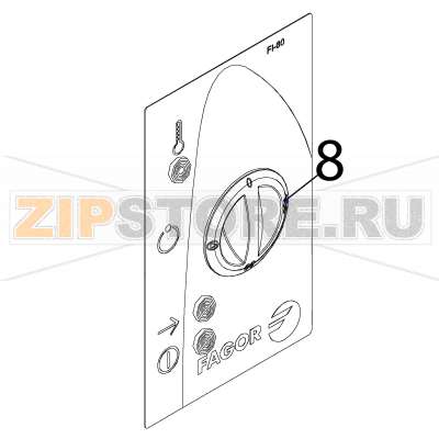 Control button Fagor FI-80 Control button Fagor FI-80Запчасть на деталировке под номером: 8Название запчасти Fagor на английском языке: Control button FI-80.