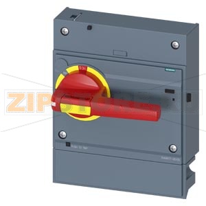 Front mounted rotary operator EMERGENCY-OFF IP30 with door interlocking and door open function accessory for: 3VA55/3VA65/3VA66 Siemens 3VA9677-0EK35 