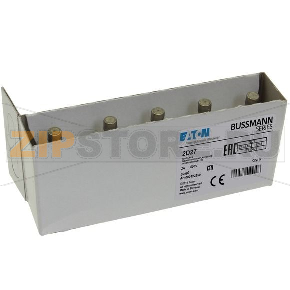 Предохранитель, 2 A, AC 500 В, 100 кА, D2, gL/gG, IEC с задержкой Eaton FUSE-D2 2A T GL/GG 500VAC 