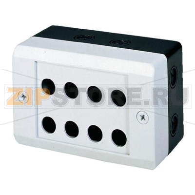 Корпус, 8 отверстий, (ДxШxВ) 153x100x75 мм светло-серый, черный 1 шт Eaton M20-I8 