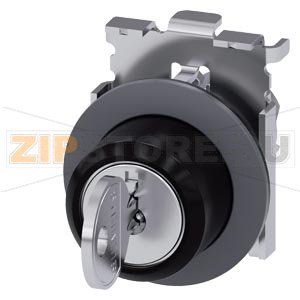 Переключатель с ключом RONIS, 30 мм, кругл., металл, матов., фронтальным кольцом для плоского монтажа, номер замка SB30, с 2 ключами, 3 положения переключателя I&gt;O&lt;II, нажимн., угол переключения 2 x 45&amp;#176;, 10:30 ч/12 ч/13:30 ч, извлечение ключа О, возм 