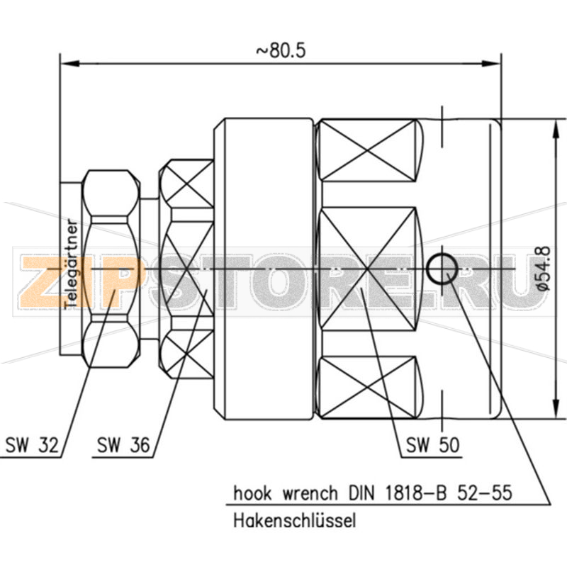 Разъем DIN 7-16, 50 Ом, 1 шт Telegärtner J01120G0087 