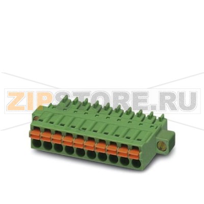 Вилочная часть Phoenix Contact FMC 1,5/10-STF-3,5 Номинальный ток: 8 А, Расчетное напряжение (III/2): 160 В, Полюсов: 10, Размер шага: 3,5 мм, Технология подключения: Пружинные зажимы, Цвет: зеленый, Поверхность контакта: олово.Минимальный заказ: 50 шт.Упаковка: 50 шт.