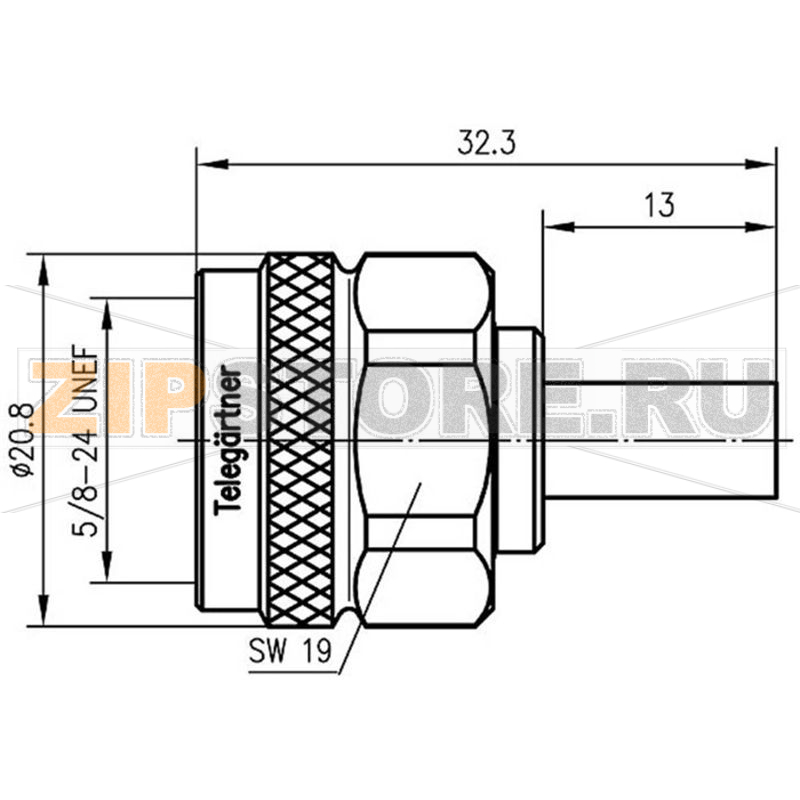 Разъем N, 50 Ом, 1 шт Telegärtner J01020A0113 
