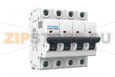 Выключатель автоматический модульный 1 А, 4 полюса, 4.5 кА Hyundai Electric HGD63S3NMDS0000C00001_C 