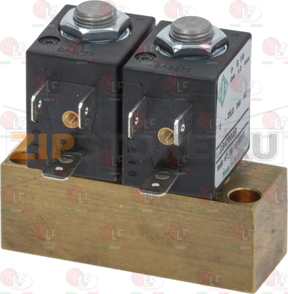 БЛОК ИЗ ДВУХ ЭЛЕКТРОМАГНИТНЫХ КЛАПАНОВ ODE Ø 1/8" 230В 
