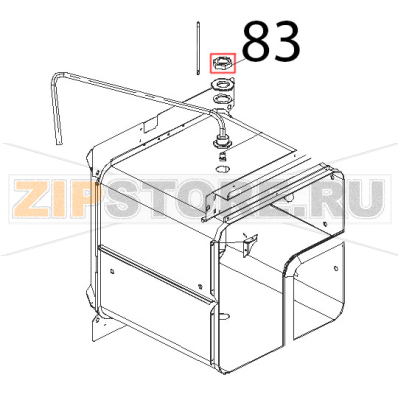 Dado 3/4&quot;, H=10 inox fissaggio porta girante Unox XV 203G Dado 3/4", H=10 inox fissaggio porta girante Unox XV 203GЗапчасть на деталировке под номером: 83