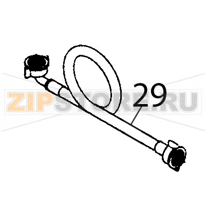 Inlet water hose Fagor HMM-6/11 Inlet water hose Fagor HMM-6/11Запчасть на деталировке под номером: 29Название запчасти Fagor на английском языке: Inlet water hose HMM-6/11.