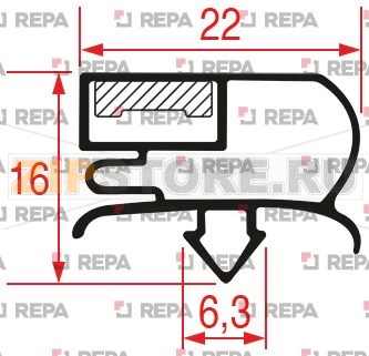 GUARNIZIONE AD INCASTRO 1760x576 mm 