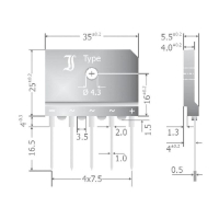 Выпрямитель трёхфазный 25 А, 400 В, корпус: SIL-5 Diotec DBI25-04A