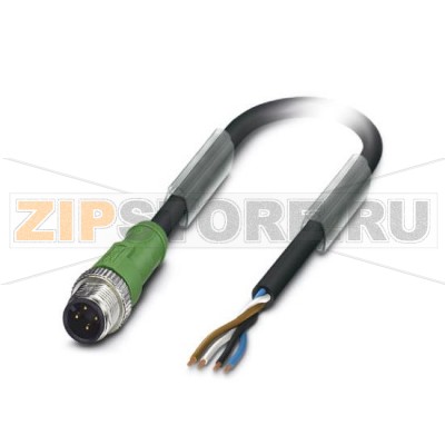 Кабель для датчика / исполнительного элемента Phoenix Contact SAC-4P-M12MS/ 2,0-186 4-полюсн., PUR, темно-серый RAL 7021, Штекеры прямое M12, А-кодирование, к свободный конец, Длина кабеля: 2 м.Минимальный заказ: 1 шт.Упаковка: 1 шт.