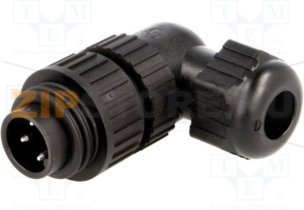 Разъем питания прямоугольный 10 А, 230 В/DC, 400 В/AC, 3+PE, черный Hirschmann CA 3 W LS 