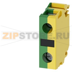 Опорная клемма, цвет: зеленый/желтый, винтовой зажим, для крепления на переднюю панель Siemens 3SU1400-1DA43-1AA0 