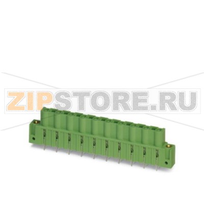 Ответная часть разъема Phoenix Contact GICV 2,5/ 7-GF-7,62 Номинальный ток: 12 А, Расчетное напряжение (III/2): 630 В, Полюсов: 7, Размер шага: 7,62 мм, Цвет: зеленый, Поверхность контакта: олово, Монтаж: пайка.Минимальный заказ: 50 шт.Упаковка: 50 шт.