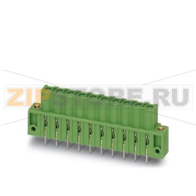 Ответная часть разъема Phoenix Contact ICV 2,5/20-GF-5,08 Номинальный ток: 12 А, Расчетное напряжение (III/2): 320 В, Полюсов: 20, Размер шага: 5,08 мм, Цвет: зеленый, Поверхность контакта: олово, Монтаж: пайка.Минимальный заказ: 50 шт.Упаковка: 50 шт.