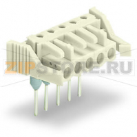 MCS MIDI Розетка для клемм на рейку; 0.6 x 1 mm pins; угловые; 100% защита от неправильного подсоединения; Фиксирующий рычаг; Шаг контактов 5 мм; 10-пол.; светло-серые Wago 722-240/005-000/039-000