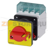 4-полюсный главный/аварийный выключатель IU=16, P/AC-23A AT 400V=7.5kW переднего крепления main hole mounting переключатель-op. mech. красный/желтый Siemens 3LD2050-1TL13