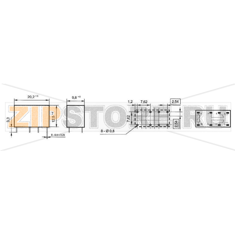 Реле электромагнитное 5 В/DC, 1 А, 1 шт Takamisawa RY-05W-K 