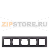 DELTA MIRO РАМКА 5-МЕСТН. СТЕКЛО ЧЕРНОЕ Siemens 5TG1205-2