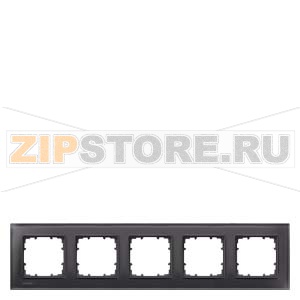 DELTA MIRO РАМКА 5-МЕСТН. СТЕКЛО ЧЕРНОЕ Siemens 5TG1205-2 