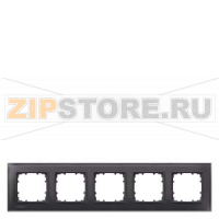 DELTA MIRO РАМКА 5-МЕСТН. СТЕКЛО ЧЕРНОЕ Siemens 5TG1205-2