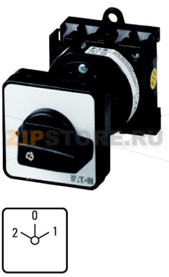 Переключатель, контакты: 4, 20 A, панель: 2-0-1, 45°, с фиксацией Eaton T0-2-15422/Z 