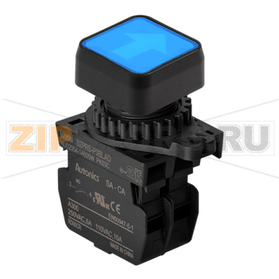 Выключатель кнопочный, Ø отверстия: 22/25 мм Autonics S2PRS-P3BLALM 