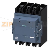 Контактор, AC-1, 275 А/400 В/40 &#176;C, S10, четырехполюсный, 100–250 В AC/DC, 2 НО + 2 НЗ, присоединительная шина/ винтовой зажим Siemens 3RT1363-6AP36